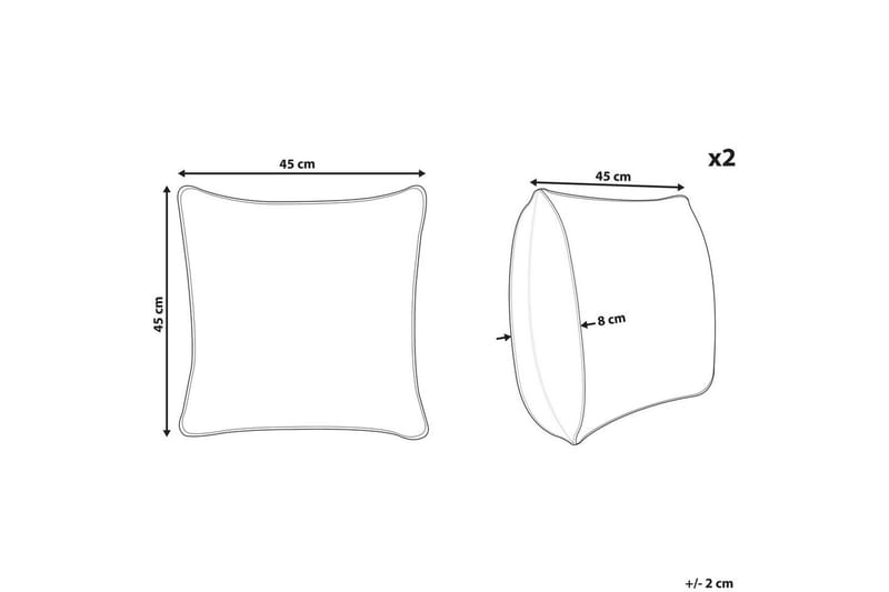 Prydnadskuddar Philodendron set om 2 Grön/guld - Grön/guld - Textil & mattor - Filtar, kuddar & plädar - Prydnadskudde & kuddfodral
