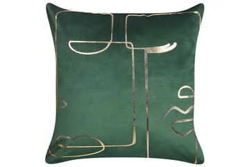 Prydnadskuddar Philodendron set om 2 Grön/guld - Grön/guld - Textil & mattor - Filtar, kuddar & plädar - Prydnadskudde & kuddfodral