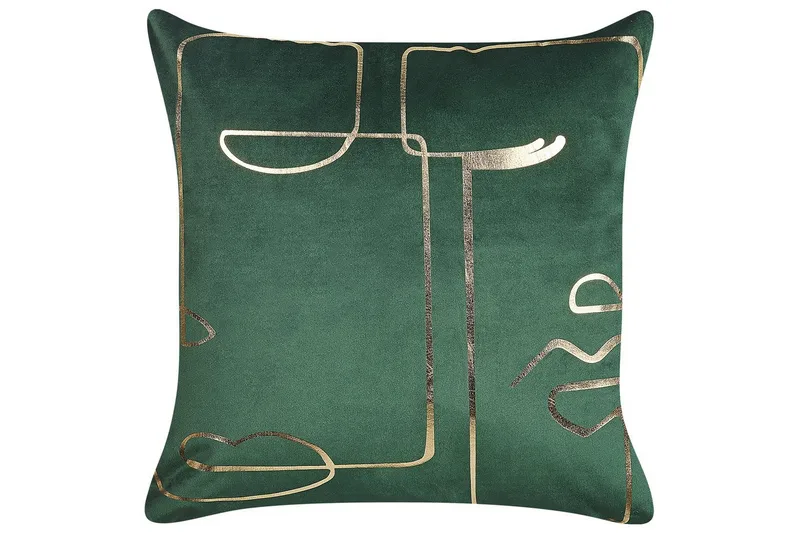 Prydnadskuddar Philodendron set om 2 Grön/guld - Grön/guld - Textil & mattor - Filtar, kuddar & plädar - Prydnadskudde & kuddfodral