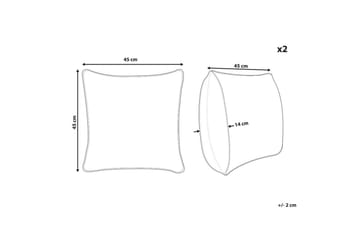 Prydnadskuddar Pilea set om 2 Grön - Grön - Textil & mattor - Filtar, kuddar & plädar - Utekudde