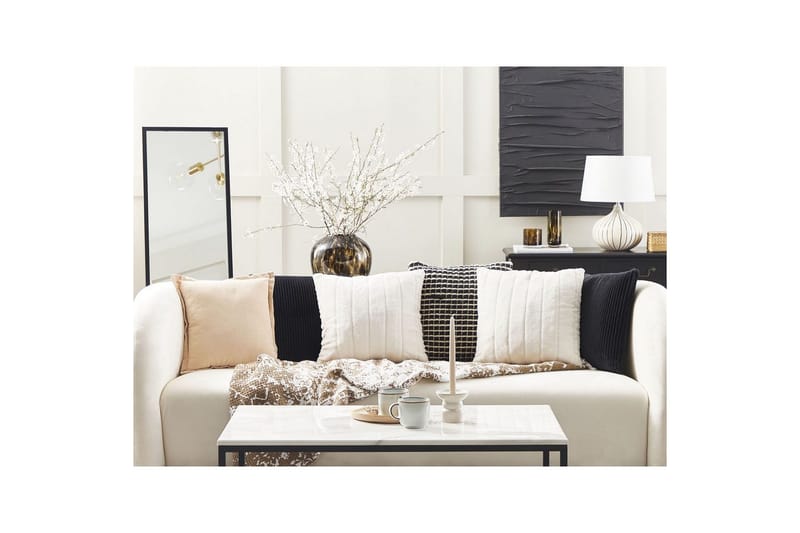 Prydnadskuddar Pumila set om 2 Vit - Vit - Textil & mattor - Filtar, kuddar & plädar - Prydnadskudde & kuddfodral