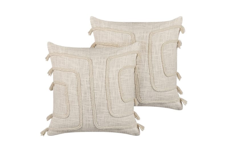Prydnadskuddar Pleione set om 2 Beige - Beige - Textil & mattor - Filtar, kuddar & plädar - Utekudde