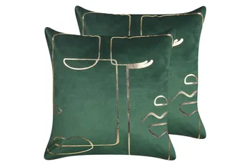 Prydnadskuddar Philodendron set om 2 Grön/guld