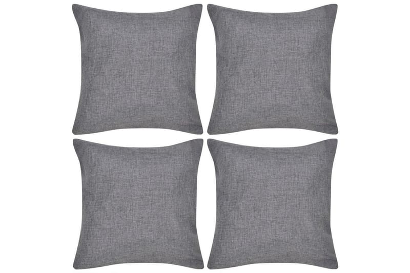 4 Kuddöverdrag i linnelook antracit 40x40 cm - Antracit - Textil & mattor - Filtar, kuddar & plädar - Prydnadskudde & kuddfodral