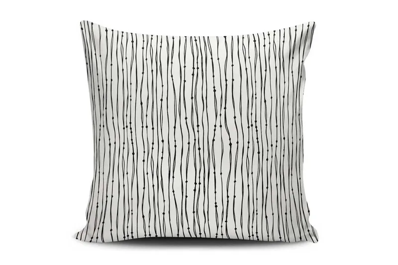 Cushion Love Kuddfodral 45x45 cm, Vit/Svart