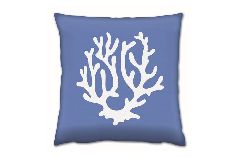 Gravel Kudde 43x43 cm, Blå/Vit