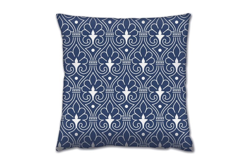 Gravel Kudde 43x43 cm, Blå/Vit