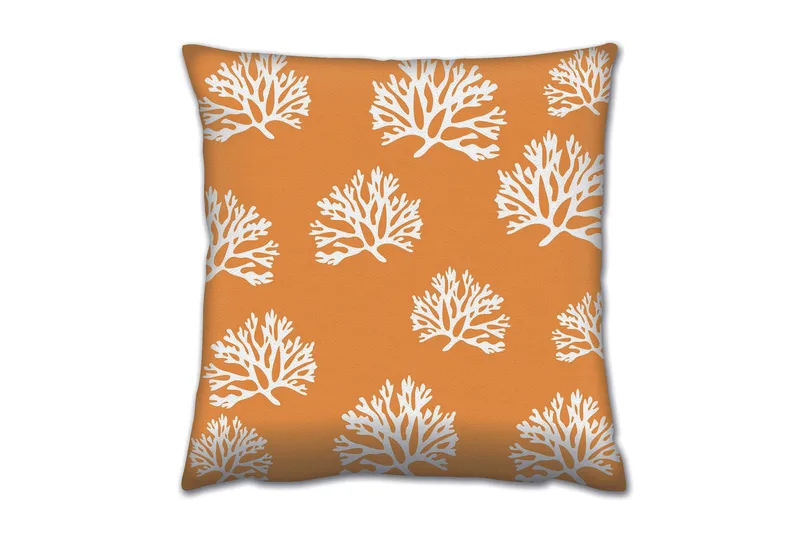 Gravel Kudde 43x43 cm, Orange/Vit