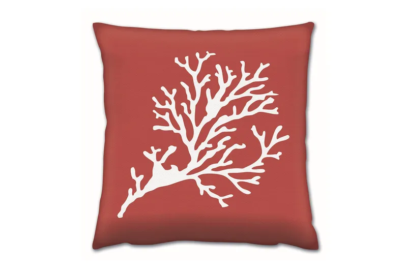 Gravel Kudde 43x43 cm, Röd/Vit