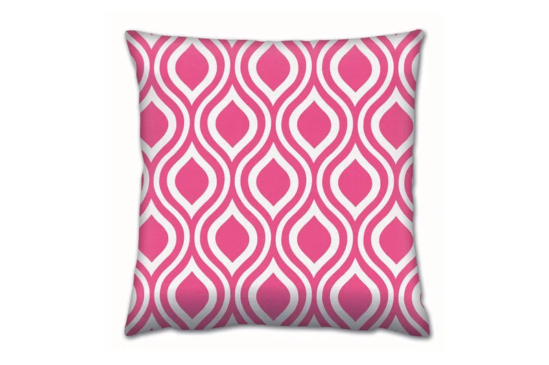 Gravel Kudde 43x43 cm, Rosa/Vit