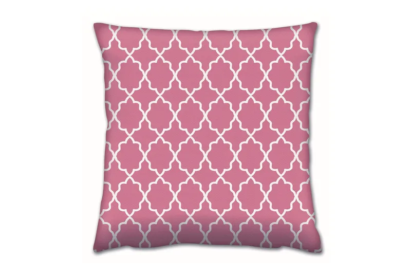 Gravel Kudde 43x43 cm, Rosa/Vit