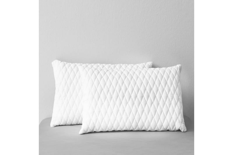 Kudde 2 st 60x40x14 cm minnesskum - Vit - Textil & mattor - Filtar, kuddar & plädar - Prydnadskudde & kuddfodral