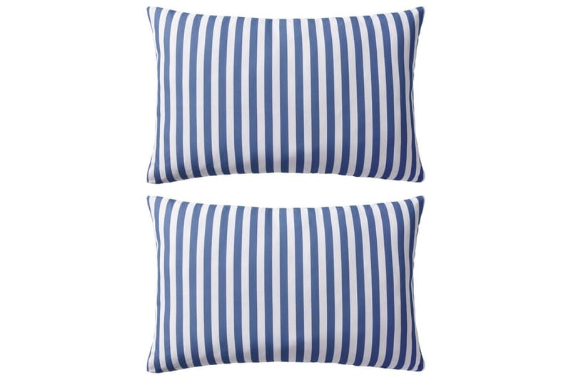 Prydnadskuddar för trädgården 2 st 60x40 cm randiga marinblå - Marinblå - Textil & mattor - Filtar, kuddar & plädar - Prydnadskudde & kuddfodral