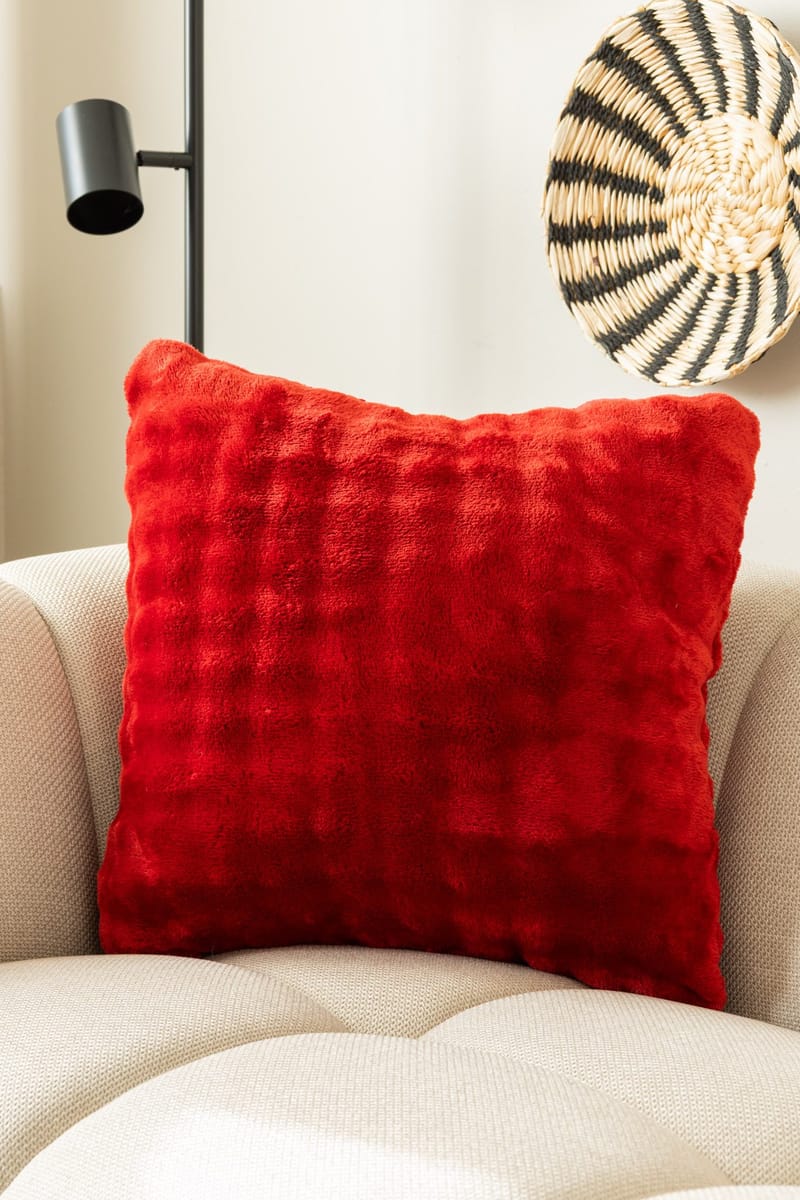 Prydnadskudde Pom Pom 50x50 cm, Röd
