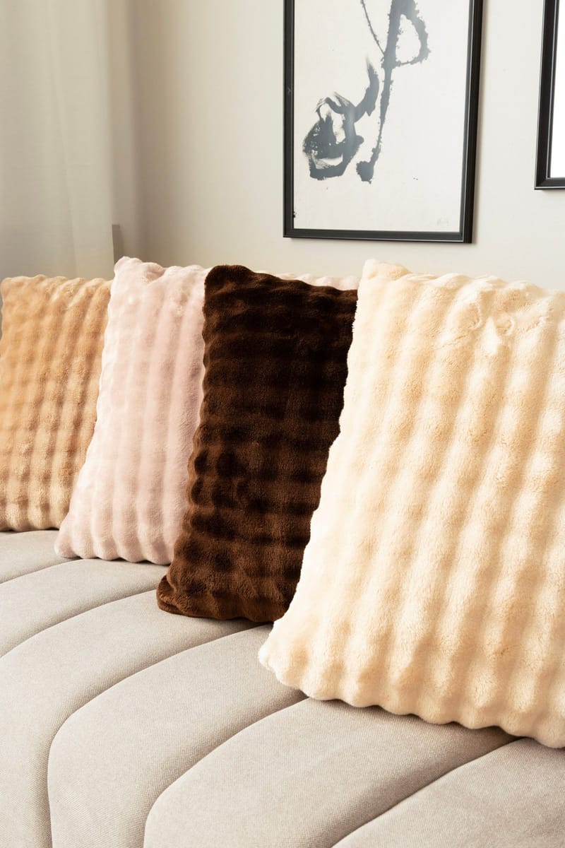 Prydnadskudde Pom Pom 50x50 cm - Karamell - Textil & mattor - Filtar, kuddar & plädar - Prydnadskudde & kuddfodral