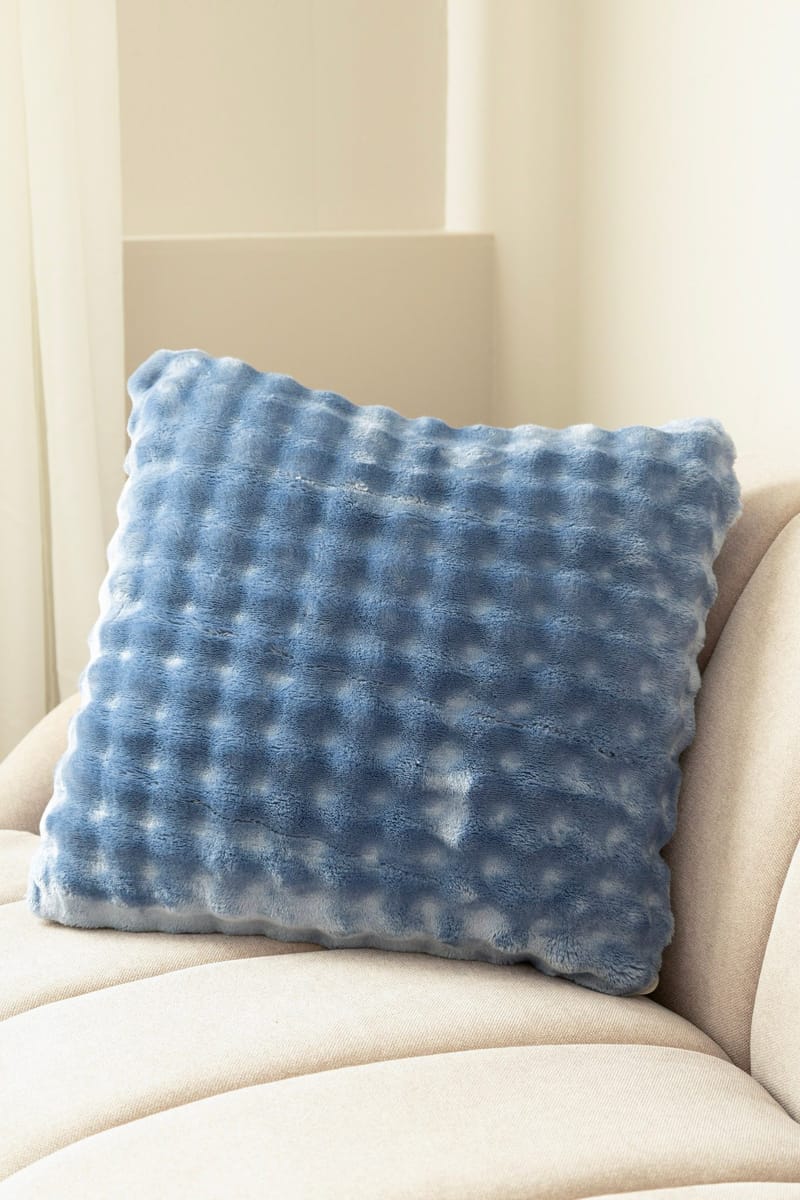 Prydnadskudde Pom Pom 50x50 cm - Blå - Textil & mattor - Filtar, kuddar & plädar - Prydnadskudde & kuddfodral