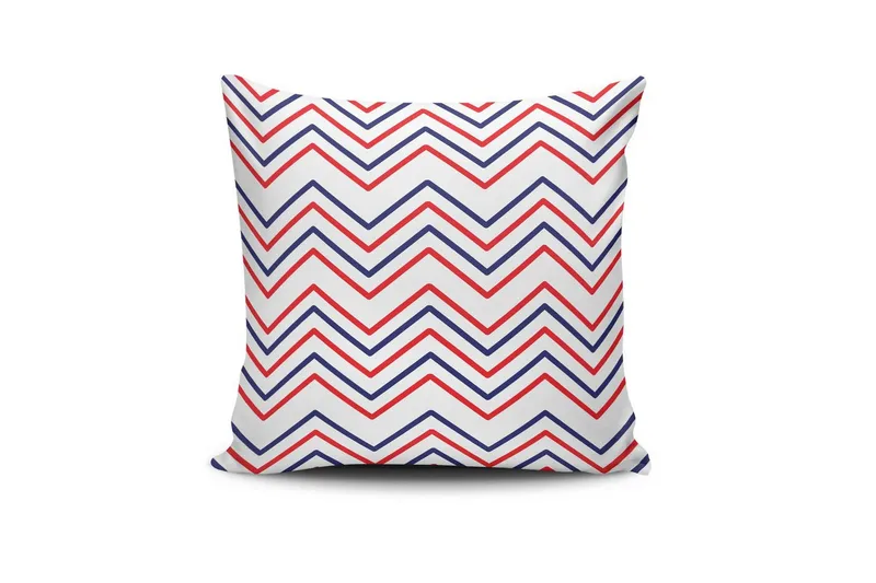 Rivorn Prydnadskudde 43x43 cm, Röd/Vit