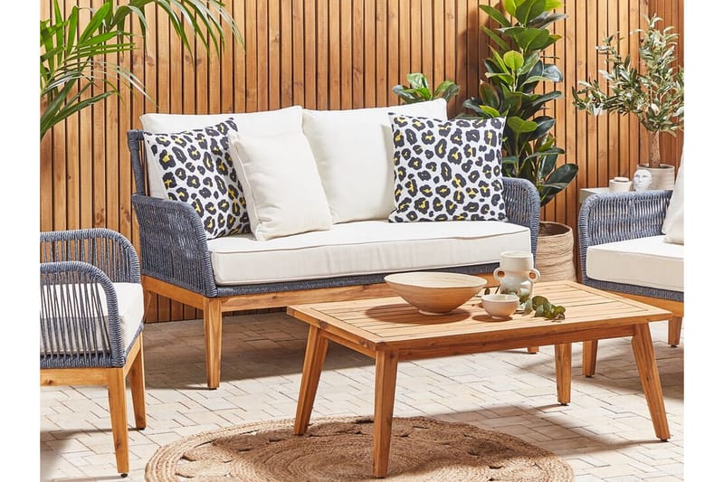 Runge Utomhuskudde 45x45 cm - Vit/Svart/Gul - Textil & mattor - Filtar, kuddar & plädar - Utekudde