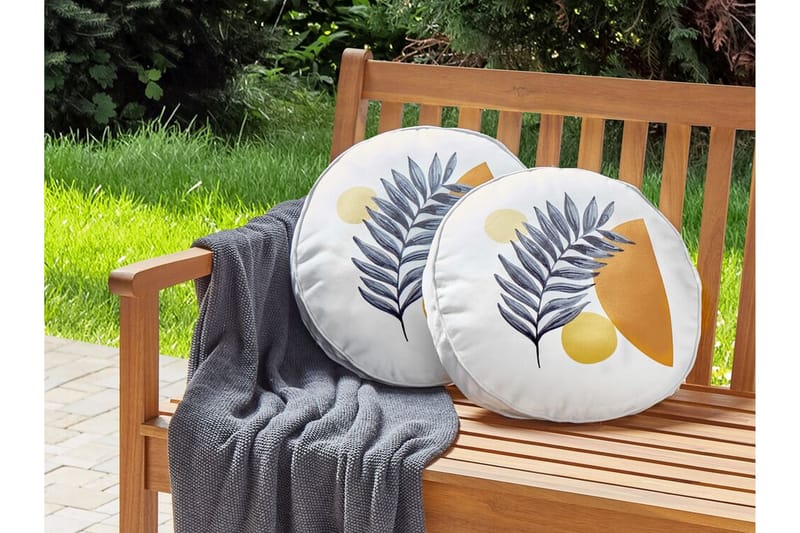 Saguenay Utomhuskudde 40 cm Rund - Vit/Svart/Orange/Gul - Textil & mattor - Filtar, kuddar & plädar - Utekudde