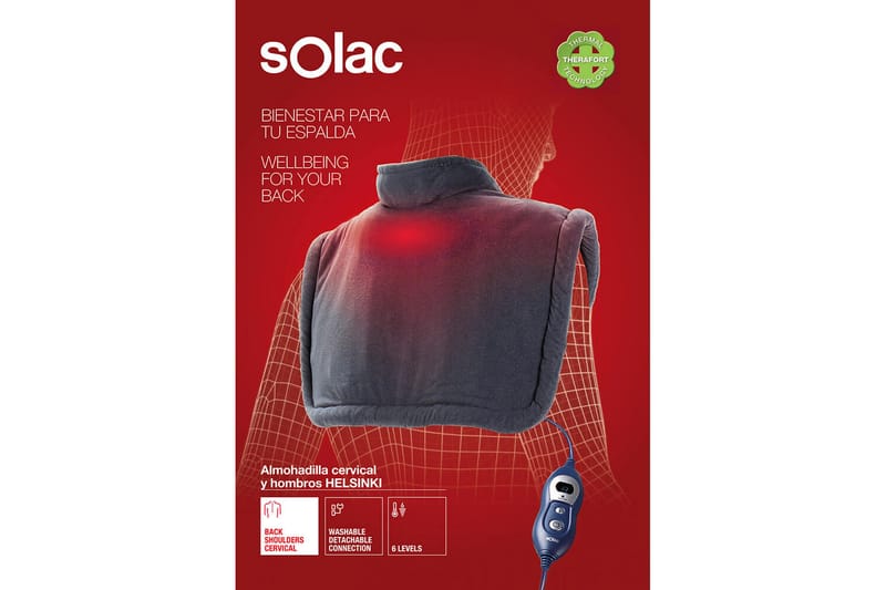 SOLAC Ergonomisk Värmedyna Helsinki Nacke & Axlar - Textil & mattor - Filtar, kuddar & plädar - Specialkudde - Vetekudde, värmekudde & värmedyna