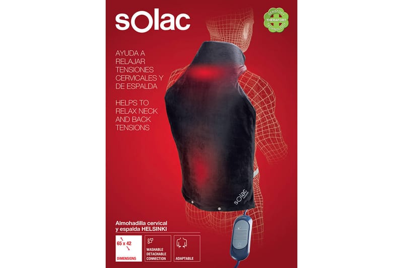 SOLAC Ergonomisk Värmedyna Helsinki Nacke & Ländrygg - Textil & mattor - Filtar, kuddar & plädar - Specialkudde - Vetekudde, värmekudde & värmedyna
