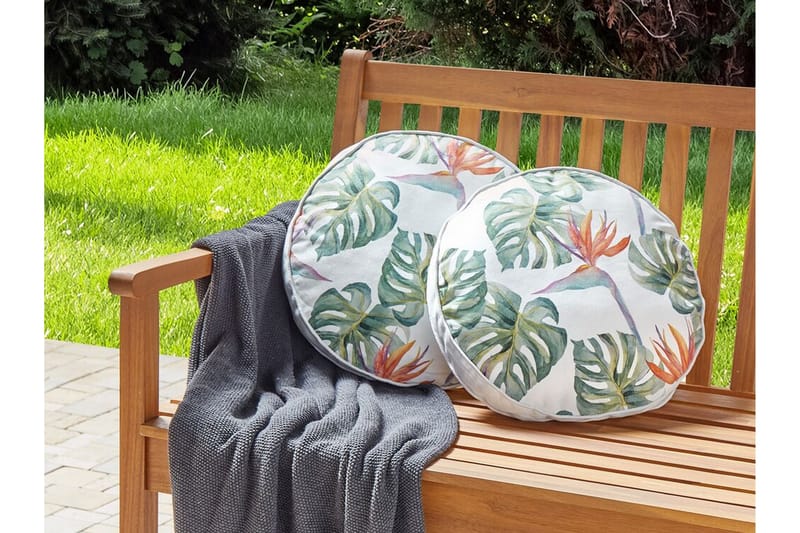 Tallahassee Utomhuskudde 40 cm Rund 2 st - Grön/Vit - Textil & mattor - Filtar, kuddar & plädar - Utekudde