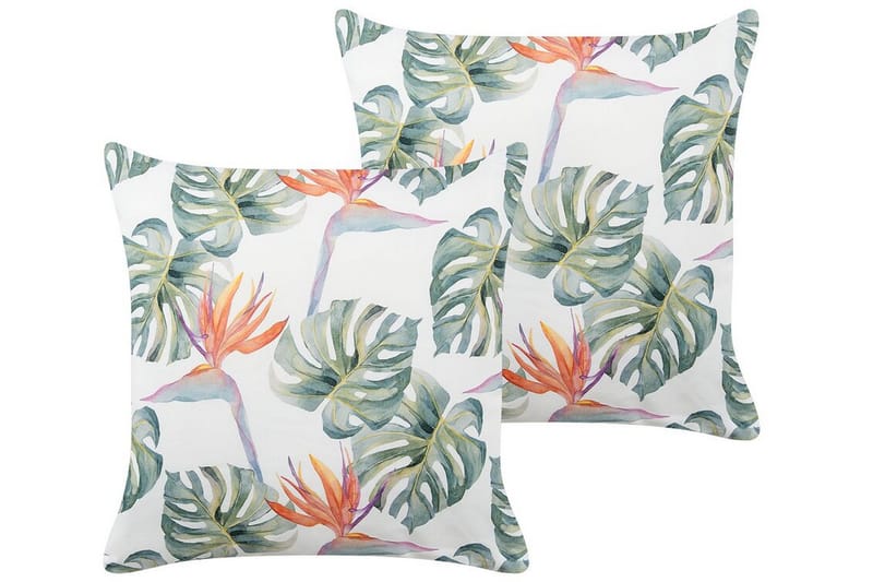 Tallahassee Utomhuskudde 45x45 cm 2 st - Grön/Vit - Textil & mattor - Filtar, kuddar & plädar - Utekudde