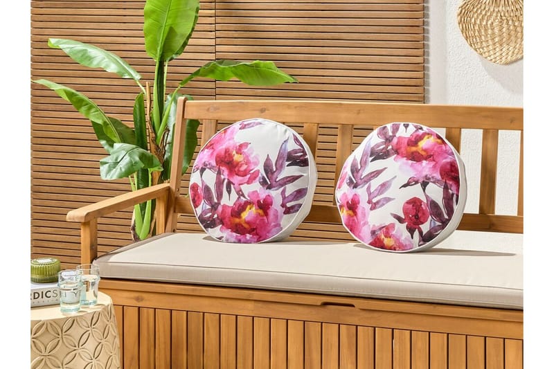 Trepuzzi Utomhuskudde 40 cm Rund - Vit/Rosa - Textil & mattor - Filtar, kuddar & plädar - Utekudde