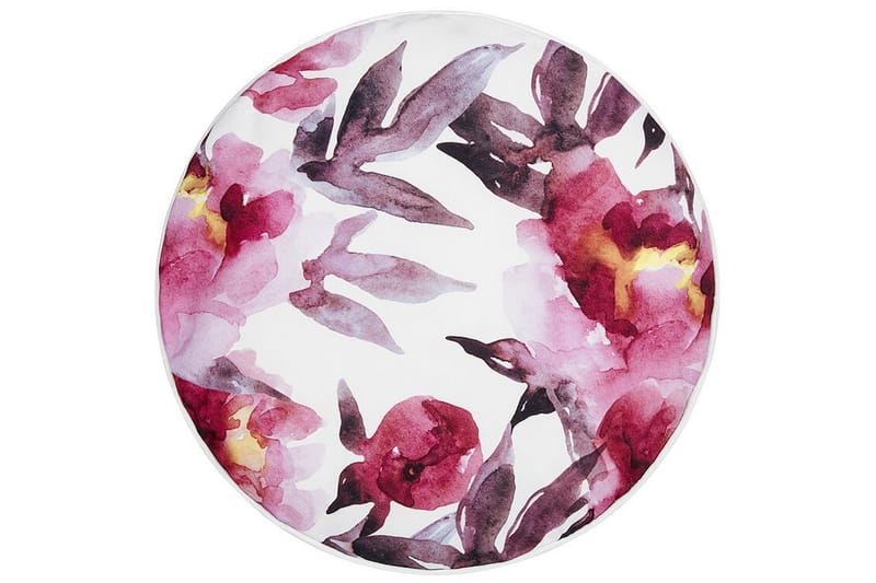 Trepuzzi Utomhuskudde 40 cm Rund, Vit/Rosa
