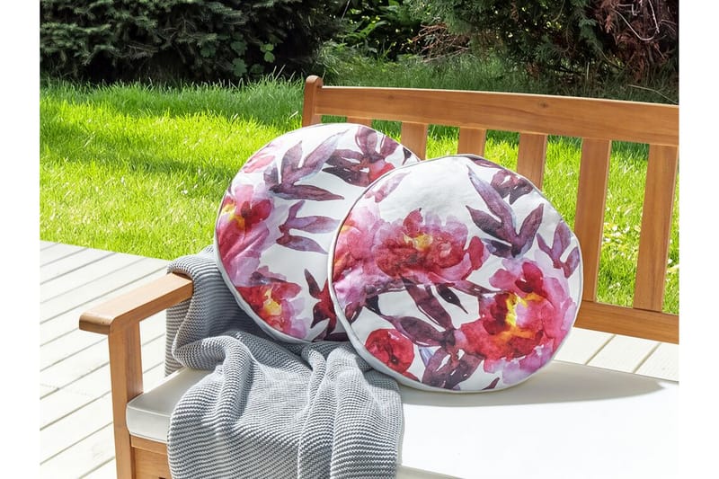 Trepuzzi Utomhuskudde 40 cm Rund - Vit/Rosa - Möbler - Bord & matgrupper - Soffbord