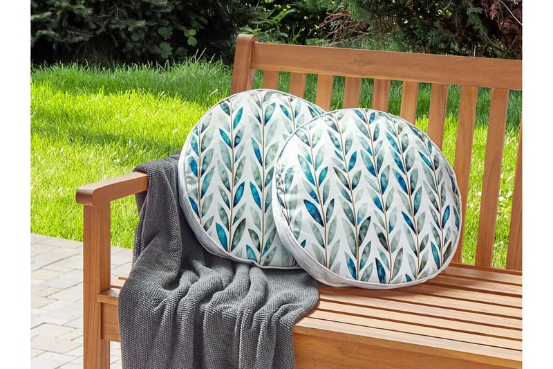 Tricase Utomhuskudde 40 cm Rund - Vit/Grön - Textil & mattor - Filtar, kuddar & plädar - Utekudde
