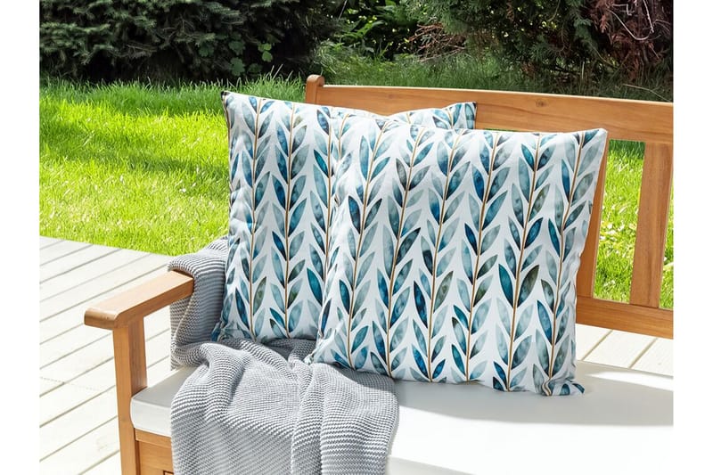 Tricase Utomhuskudde 45x45 cm 2 st - Vit/Grön - Textil & mattor - Filtar, kuddar & plädar - Utekudde
