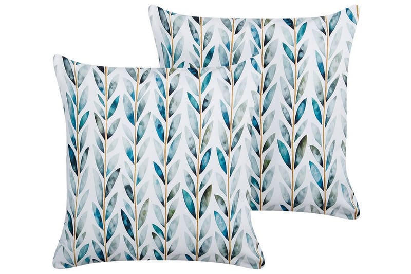 Tricase Utomhuskudde 45x45 cm 2 st - Vit/Grön - Textil & mattor - Filtar, kuddar & plädar - Utekudde