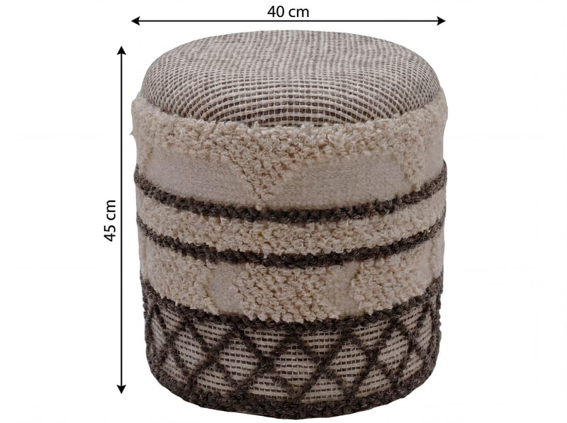 Volen Rund sittpuff med förvaring i ulltyg - beige - Textil & mattor - Filtar, kuddar & plädar - Filtar & plädar