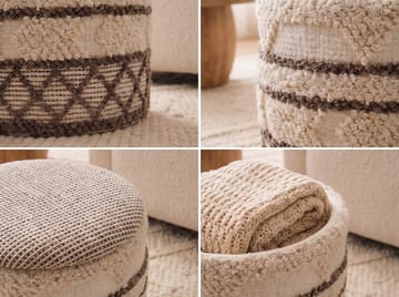 Volen Rund sittpuff med förvaring i ulltyg - beige - Textil & mattor - Filtar, kuddar & plädar - Filtar & plädar