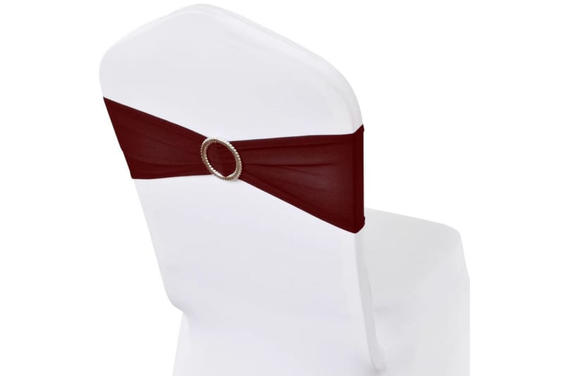 25 st vinröda dekorativa stolsband med diamantspänne - Röd - Stolsöverdrag - Möbelöverdrag