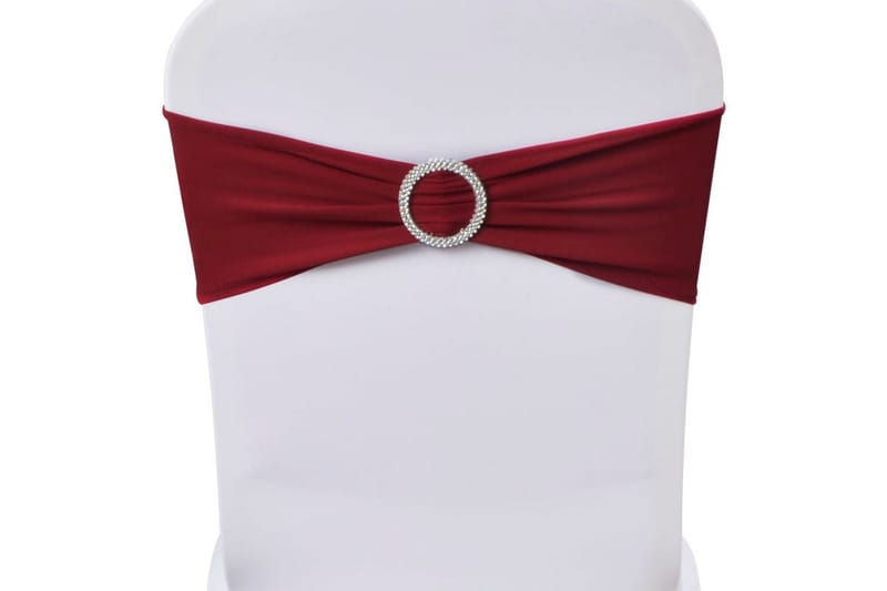 25 st vinröda dekorativa stolsband med diamantspänne - Röd - Stolsöverdrag - Möbelöverdrag