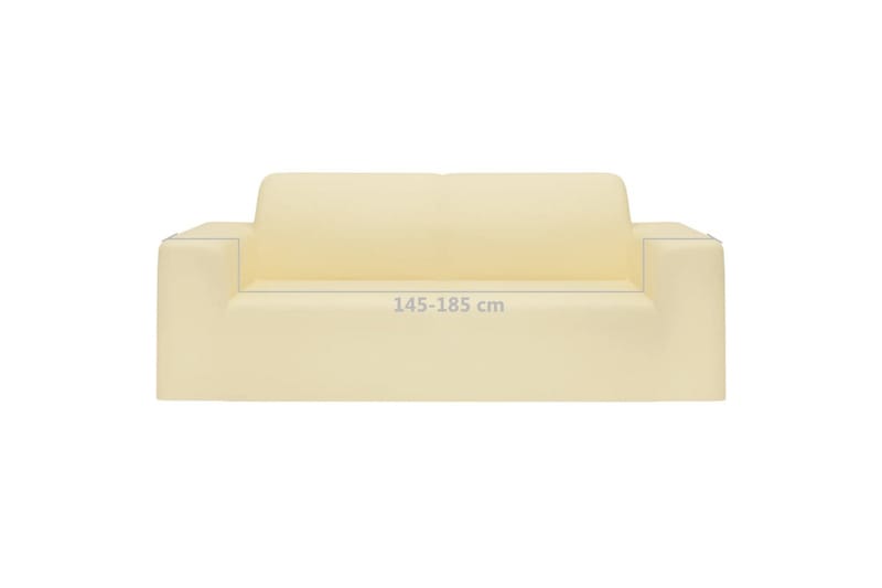 beBasic Sofföverdrag 2-sits med stretch gräddvit polyesterjersey - Kräm - Sofföverdrag - Möbelöverdrag