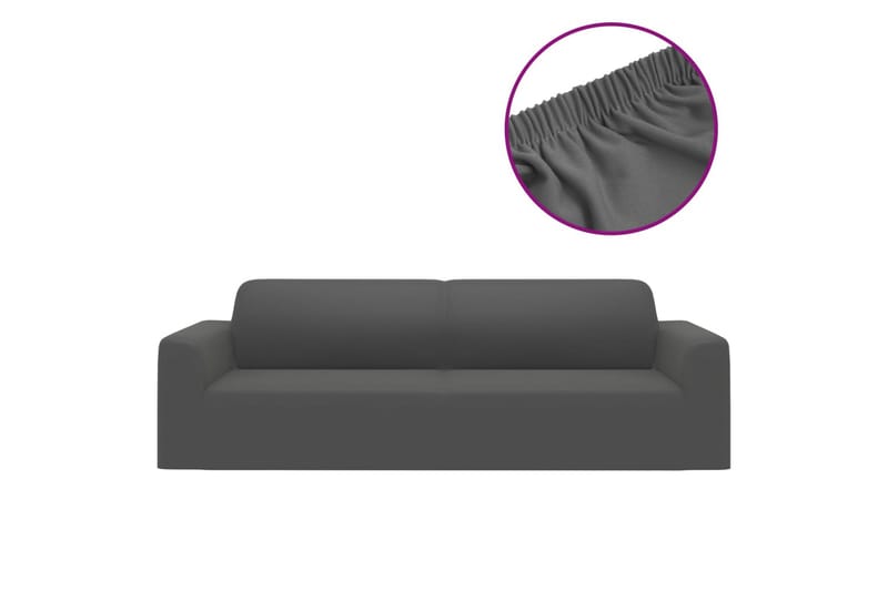 beBasic Sofföverdrag 3-sits med stretch antracit polyesterjersey - Anthracite - Sofföverdrag - Möbelöverdrag