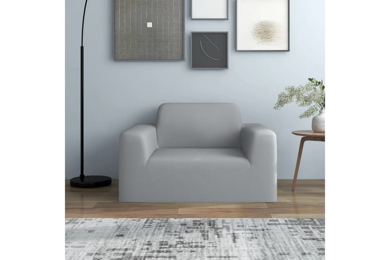 beBasic Sofföverdrag med stretch grå polyesterjersey - Grey - Sofföverdrag - Möbelöverdrag