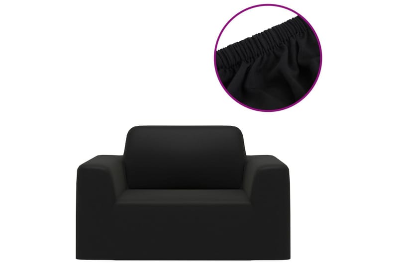 beBasic Sofföverdrag med stretch svart polyesterjersey - Black - Textil & mattor - Möbeltextil - Möbelöverdrag - Sofföverdrag