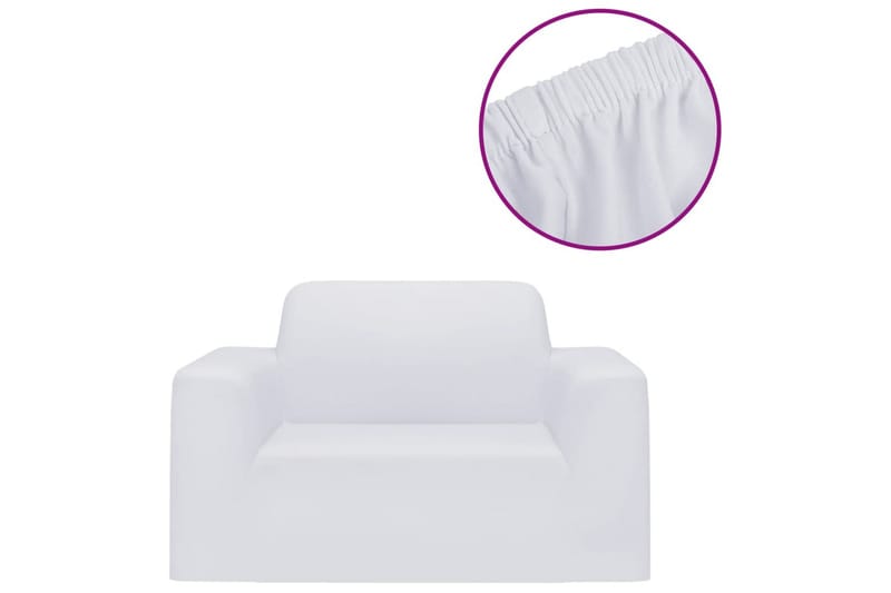 beBasic Sofföverdrag med stretch vit polyesterjersey - White - Sofföverdrag - Möbelöverdrag
