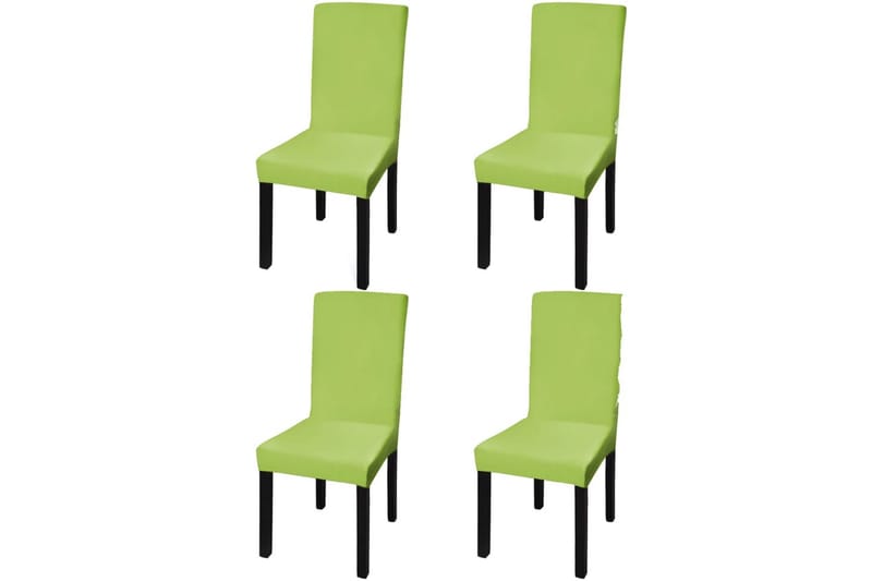 Rakt elastiskt stolsöverdrag 4 st grön - Grön - Textil & mattor - Möbeltextil - Möbelöverdrag - Stolsöverdrag