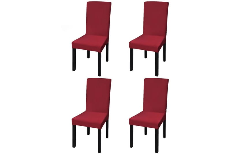 Rakt elastiskt stolsöverdrag 4 st vinröd - Vinröd - Textil & mattor - Möbeltextil - Möbelöverdrag - Stolsöverdrag