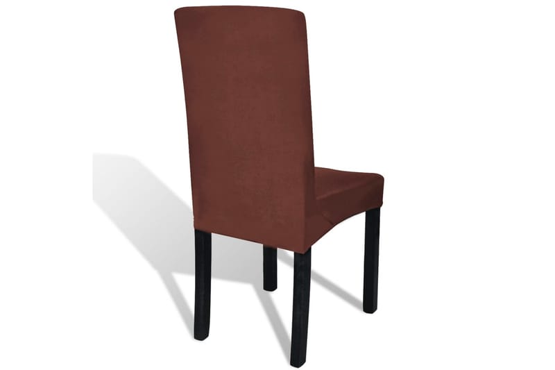 Rakt elastiskt stolsöverdrag 6 st brun - Brun - Textil & mattor - Möbeltextil - Möbelöverdrag - Stolsöverdrag