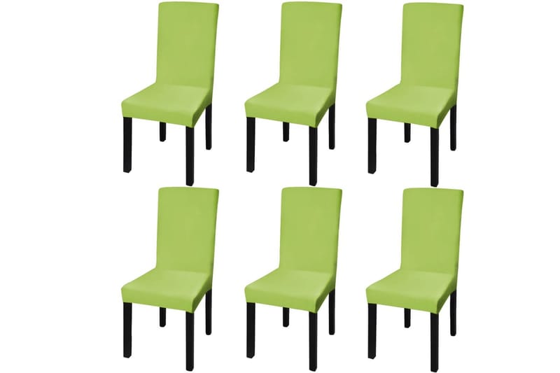 Rakt elastiskt stolsöverdrag 6 st grön - Grön - Textil & mattor - Möbeltextil - Möbelöverdrag - Stolsöverdrag