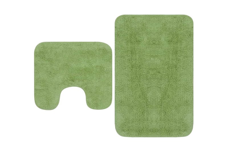 Badrumsmattor 2 st tyg grön - Grön - Textil & mattor - Mattor - Badrumsmatta