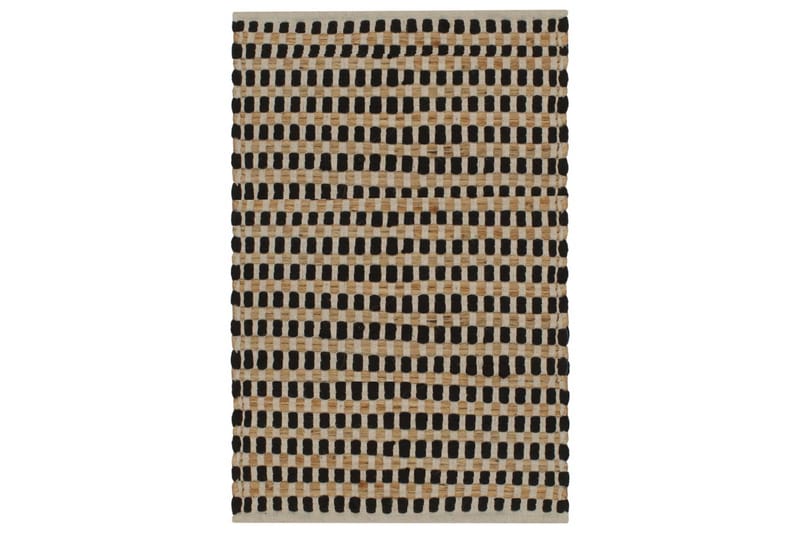 Badrumsmattor handvävd jute beige och svart - Svart - Textil & mattor - Mattor - Badrumsmatta