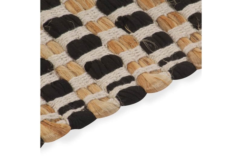 Badrumsmattor handvävd jute beige och svart - Svart - Textil & mattor - Mattor - Badrumsmatta