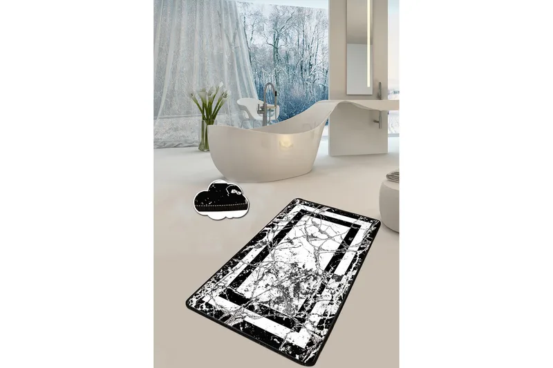 Brinmor Badrumsmatta 70x120 cm Rund, Svart